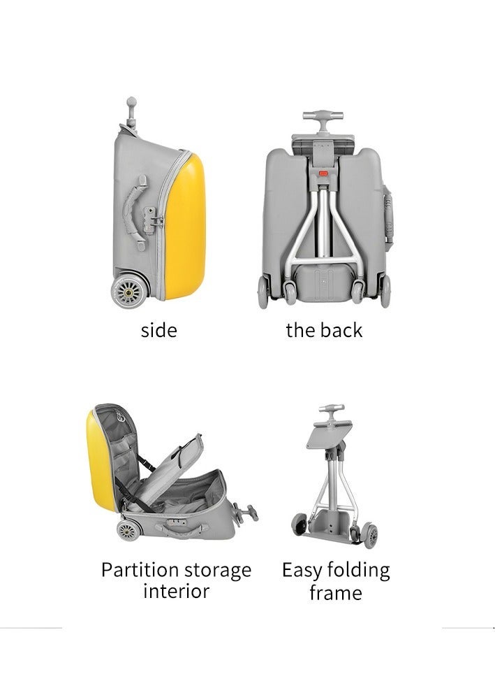 Skycare Ride-able 2 in 1 Luggage Case,Expandable Luggage with Spinner Wheels,Large Suitcases with Child Seat Design,20 inch Hardside Carry on Luggage for Travel - Image 5