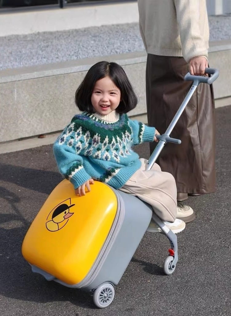 Skycare Ride-able 2 in 1 Luggage Case,Expandable Luggage with Spinner Wheels,Large Suitcases with Child Seat Design,20 inch Hardside Carry on Luggage for Travel - Image 3