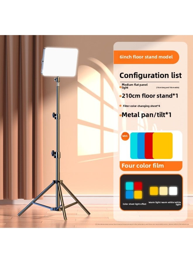 general Live Fill Light Led Photography Shooting Lighting Live Room Portable Desktop Camera Indoor Dedicated Lighting Anchor-Specifications:Medium Size 【three-color Soft Light Comes With 4 Color Pieces】 + 2 - Image 1