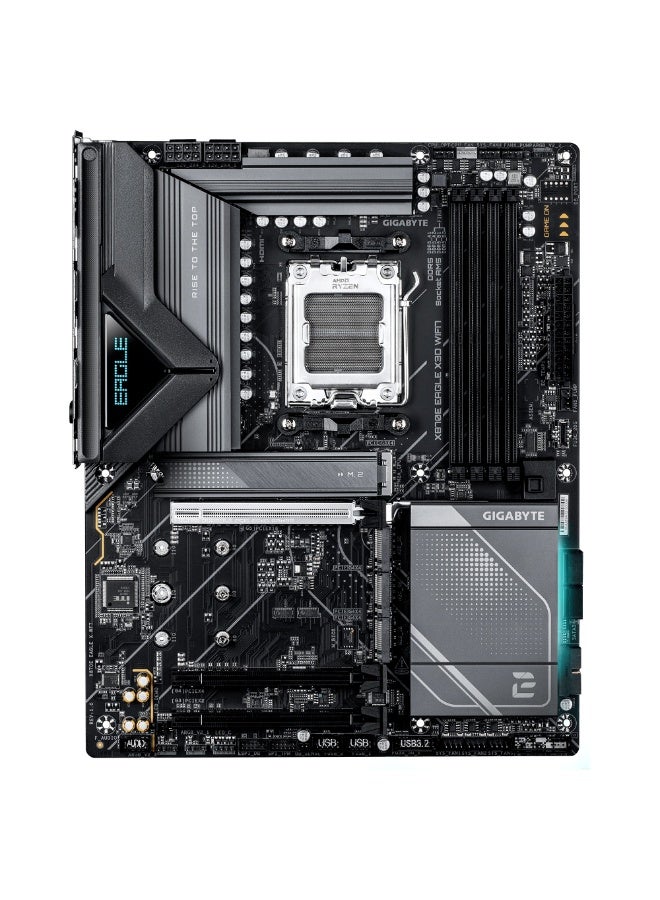 جيجابايت لوحة أم X870E EAGLE X3D WIFI7 AMD AM5 ATX – DDR5 حتى 256GB، PCIe 5.0، Wi‑Fi 7، Bluetooth 5.4، Realtek 5GbE LAN، HDMI 2.1، USB4 Type-C، X3D Turbo، تبريد متقدم، RGB Fusion | 9MX87EE7X-00-G10 - Image 2