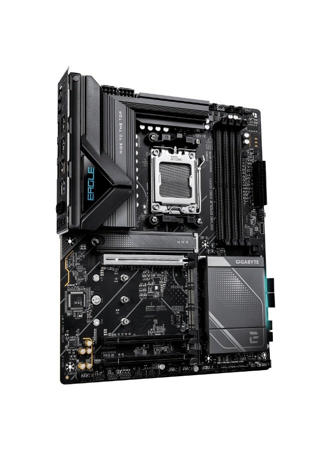 جيجابايت لوحة أم X870E EAGLE X3D WIFI7 AMD AM5 ATX – DDR5 حتى 256GB، PCIe 5.0، Wi‑Fi 7، Bluetooth 5.4، Realtek 5GbE LAN، HDMI 2.1، USB4 Type-C، X3D Turbo، تبريد متقدم، RGB Fusion | 9MX87EE7X-00-G10 - Image 3