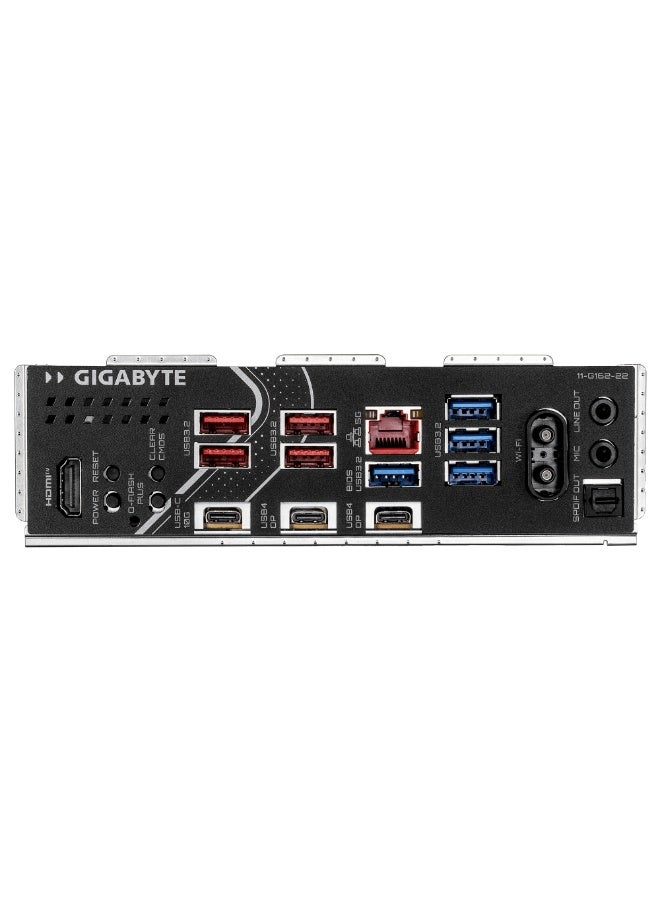 جيجابايت لوحة أم X870E EAGLE X3D WIFI7 AMD AM5 ATX – DDR5 حتى 256GB، PCIe 5.0، Wi‑Fi 7، Bluetooth 5.4، Realtek 5GbE LAN، HDMI 2.1، USB4 Type-C، X3D Turbo، تبريد متقدم، RGB Fusion | 9MX87EE7X-00-G10 - Image 4