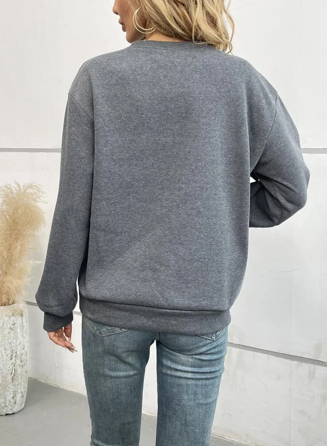 Take Two Grey Sweatshirt with Bow Detail