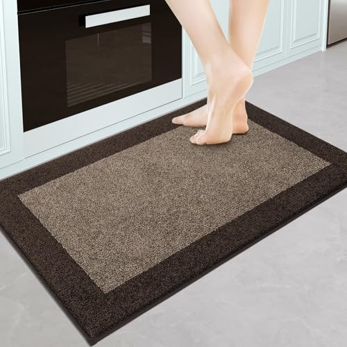 DOMUSTEX Machine Washable Kitchen Rug 24" x 36", Non Slip Kitchen Mat for Floor, Absorbent Entrance Throw Rug for Bedroom, Hallway, Bathroom, Door - Image 1