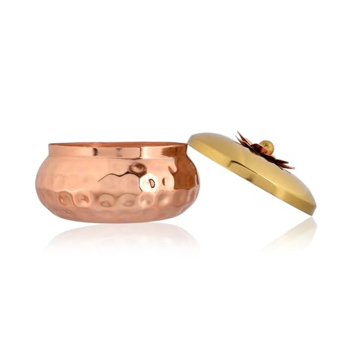CraftVatika Dry Fruit Bowl Copper Plated Dry Fruit Bowl for Serving Iron Dry Fruit Box for Gift & Table Decorative Bowls for Living Room, Home Decor Gift Items - Image 4