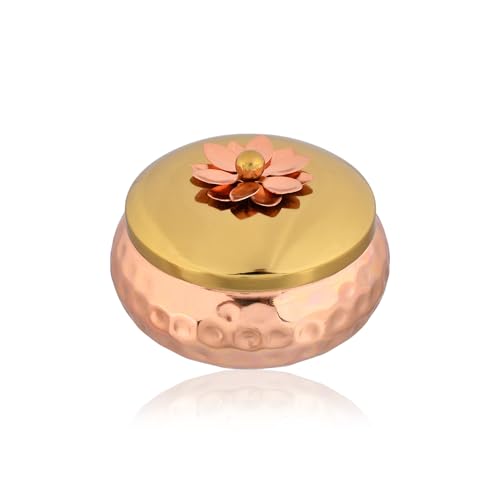 CraftVatika Dry Fruit Bowl Copper Plated Dry Fruit Bowl for Serving Iron Dry Fruit Box for Gift & Table Decorative Bowls for Living Room, Home Decor Gift Items - Image 2