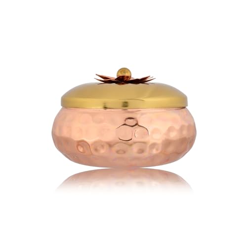 CraftVatika Dry Fruit Bowl Copper Plated Dry Fruit Bowl for Serving Iron Dry Fruit Box for Gift & Table Decorative Bowls for Living Room, Home Decor Gift Items - Image 1
