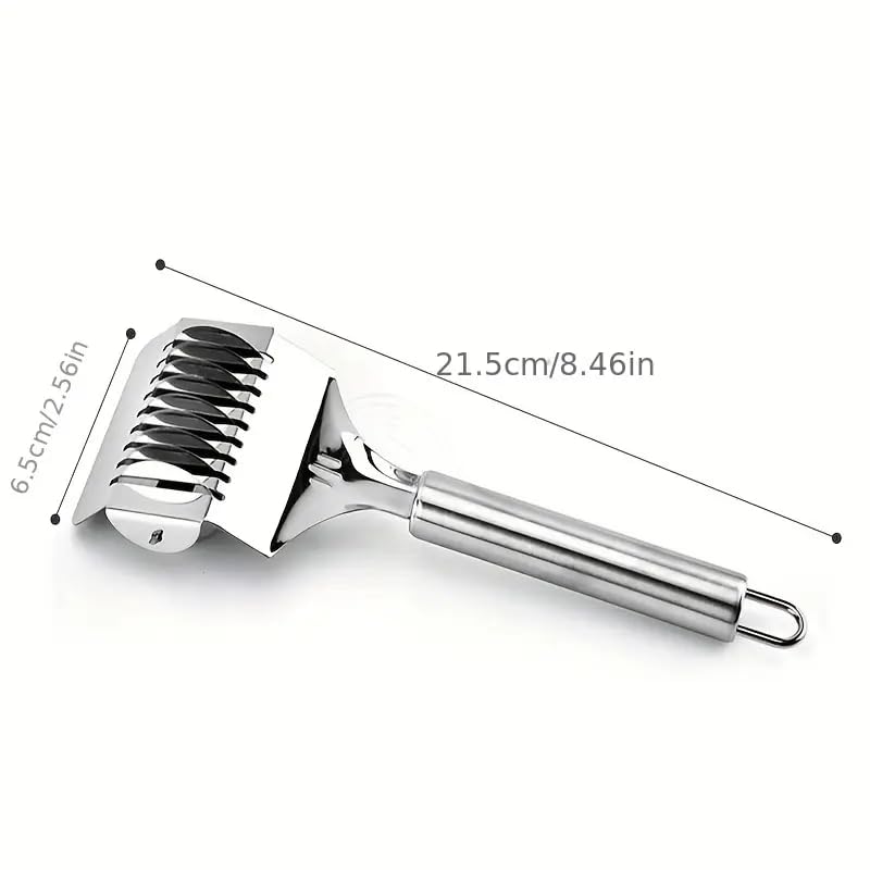 PUTHAK Stainless Steel Manual Noodle Cutter - Stainless Steel Noodle Maker Nool porotta Roller Docker Dough Cutter Tool Multifunctional Kitchen Gadget for Pasta, Spaghetti & More - Image 3