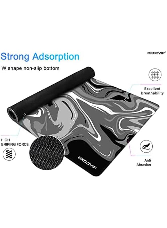 إيروريكس لوحة ماوس كبيرة للألعاب مضادة للانزلاق ولوحة ماوس كبيرة للوحة المفاتيح وبساط مكتب بحواف مخيطة 700 × 300 مم باللونين الرمادي والأسود 0072 - Image 2