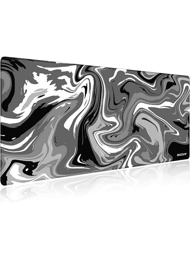 إيروريكس لوحة ماوس كبيرة للألعاب مضادة للانزلاق ولوحة ماوس كبيرة للوحة المفاتيح وبساط مكتب بحواف مخيطة 700 × 300 مم باللونين الرمادي والأسود 0072 - Image 1