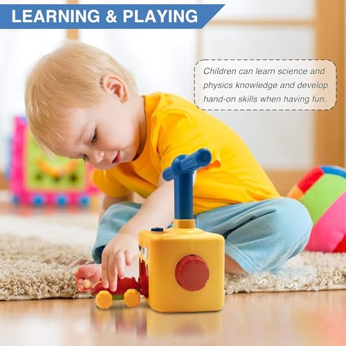 Galaxy Hi-Tech Balloon Launcher Car Toy Set, Balloon Powered Car Toys, Balloon Racers Toy with Pump Creative Inflatable Racing Car for Kids Intelligence Education Children's Toys-Multicolour - Image 5