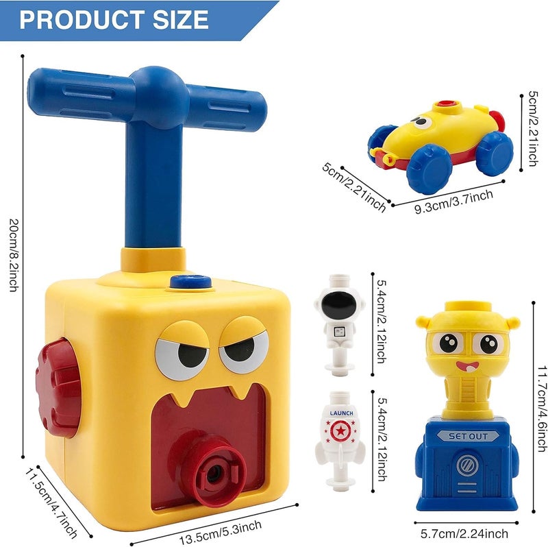 Galaxy Hi-Tech Balloon Launcher Car Toy Set, Balloon Powered Car Toys, Balloon Racers Toy with Pump Creative Inflatable Racing Car for Kids Intelligence Education Children's Toys-Multicolour - Image 4