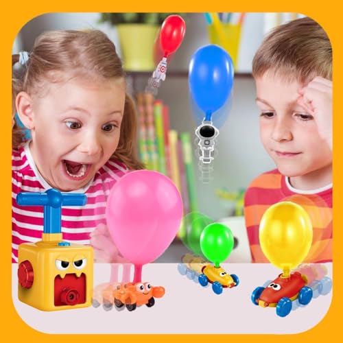 Galaxy Hi-Tech Balloon Launcher Car Toy Set, Balloon Powered Car Toys, Balloon Racers Toy with Pump Creative Inflatable Racing Car for Kids Intelligence Education Children's Toys-Multicolour - Image 3