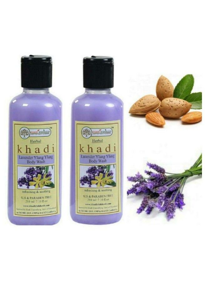 KHADI RISHIKESH Herbal Lavender Ylang Ylang Body Wash Combo Set Pack Of 2 X 210 Ml (420 Ml) - Image 2