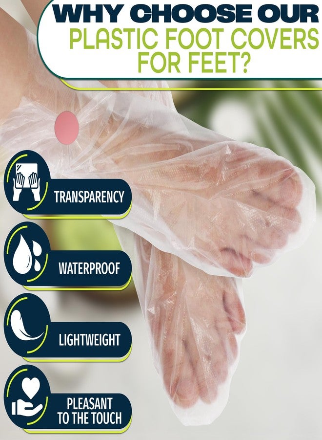 KETAR 200 Pcs Plastic Foot Covers for Feet – 13 US Leak-Proof, Durable, Ribbed Anti-Slip Design with 200 Stickers for Snug Closure – Plastic Socks for Moisturizing Feet, Great for Wax Foot Care & Hydration - Image 3