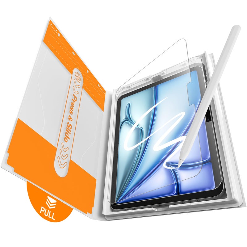 EZ-GLAZ-2 Pack Paper-feel Glass Screen Protector for iPad Air 11 Inch M3 2025 & M2 2024, Matte Glass Film with Easy Application Tray, Scratch Resistant, Compatible with Apple Pencil - Image 1