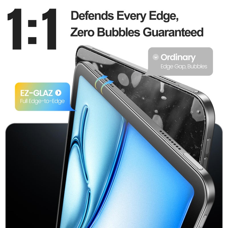 EZ-GLAZ-2 Pack Paper-feel Glass Screen Protector for iPad Air 11 Inch M3 2025 & M2 2024, Matte Glass Film with Easy Application Tray, Scratch Resistant, Compatible with Apple Pencil - Image 4