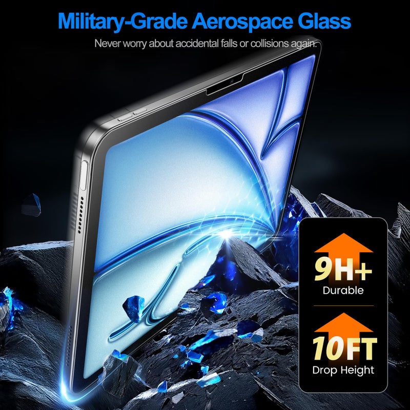 EZ-GLAZ-2 Pack Paper-feel Glass Screen Protector for iPad Air 11 Inch M3 2025 & M2 2024, Matte Glass Film with Easy Application Tray, Scratch Resistant, Compatible with Apple Pencil - Image 5