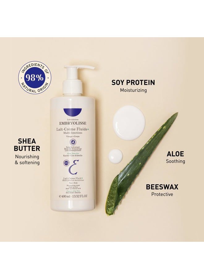 Embryolisse كريم ليت كريم فلويد+ للوجه والجسم - عبوة إعادة تعبئة. مرطب طبيعي خفيف الوزن لجميع أنواع البشرة. لوشن مرطب مع زبدة الشيا والألوة فيرا، 13.52 أونصة سائلة - Image 4