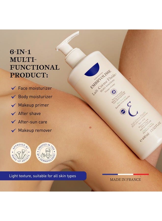 Embryolisse كريم ليت كريم فلويد+ للوجه والجسم - عبوة إعادة تعبئة. مرطب طبيعي خفيف الوزن لجميع أنواع البشرة. لوشن مرطب مع زبدة الشيا والألوة فيرا، 13.52 أونصة سائلة - Image 3