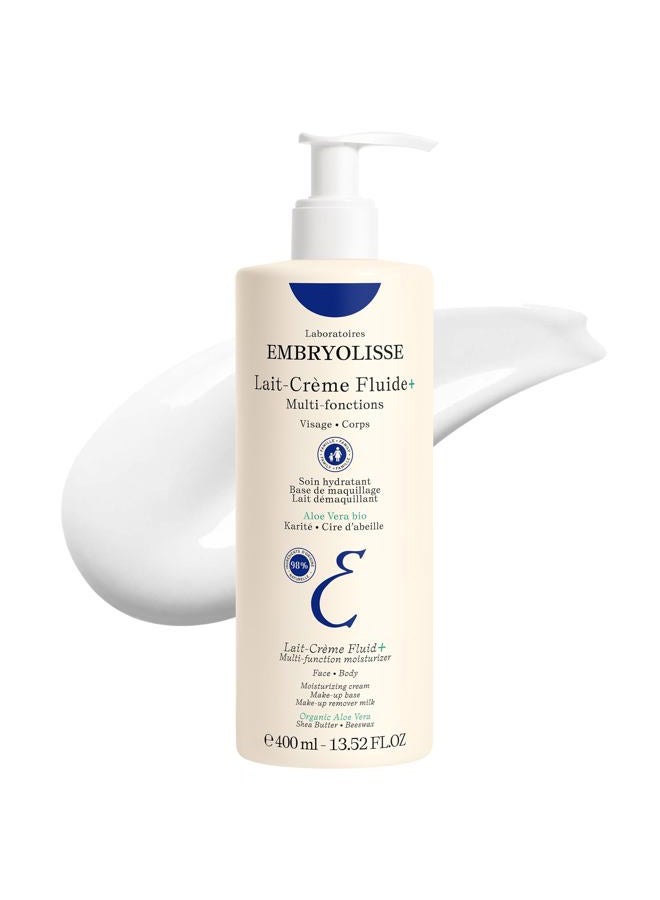 Embryolisse كريم ليت كريم فلويد+ للوجه والجسم - عبوة إعادة تعبئة. مرطب طبيعي خفيف الوزن لجميع أنواع البشرة. لوشن مرطب مع زبدة الشيا والألوة فيرا، 13.52 أونصة سائلة - Image 1