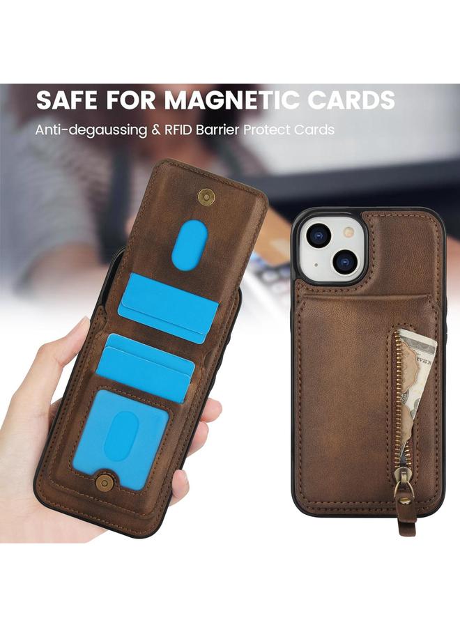 S-TOP Case For iPhone 12 mini Zipper Wallet Split MagSafe Leather Back Phone Case - Image 4