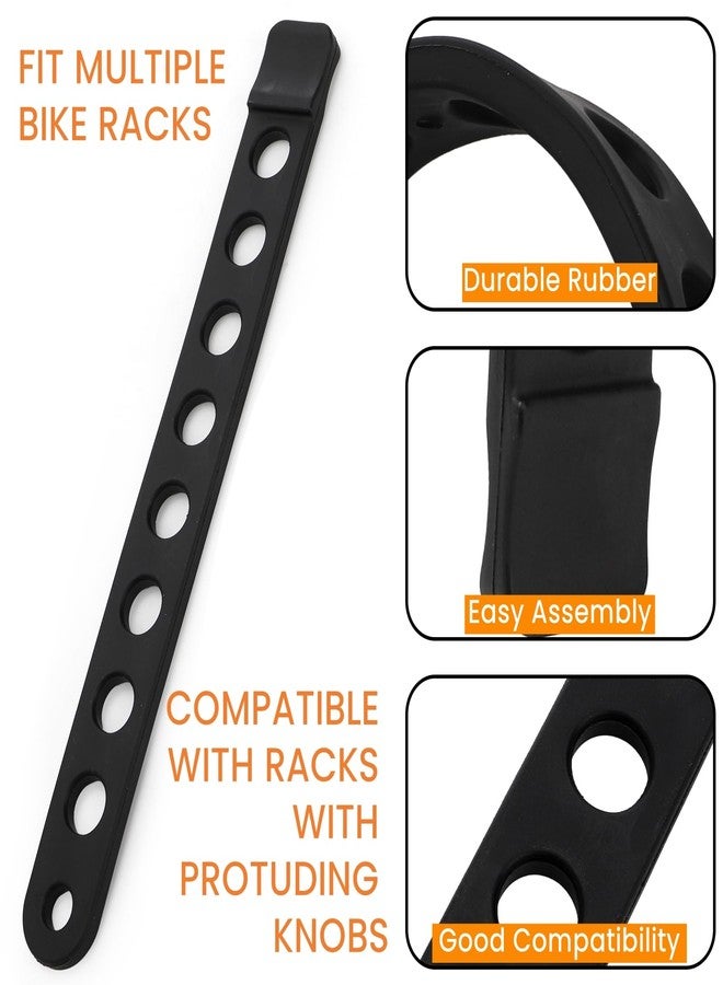 Nagpew 12 Pieces Rubber Bike Rack Straps, Bicycle Wheel Strap Replacement, Bike Cradle Carrier Wheel Stabilizer Strap with Holes for Outdoor Activities Car Rack, Cradle Tie Down - Image 3