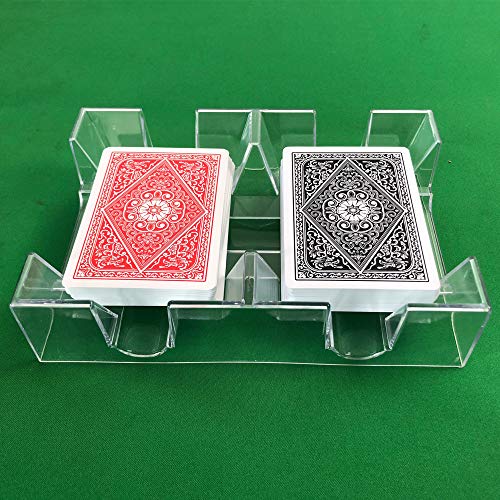 Yuanhe Clear 2 Deck Canasta Playing Card Tray-No Swivel Base - Image 2