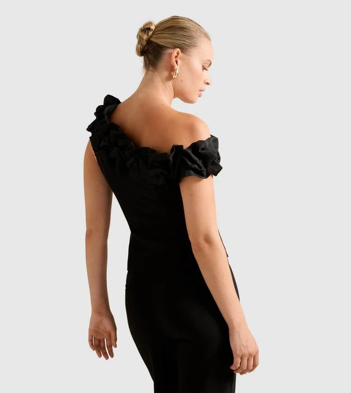 forever new  SADIE Asymmetric Neck Ruffled Top for Women | Best Price UAE