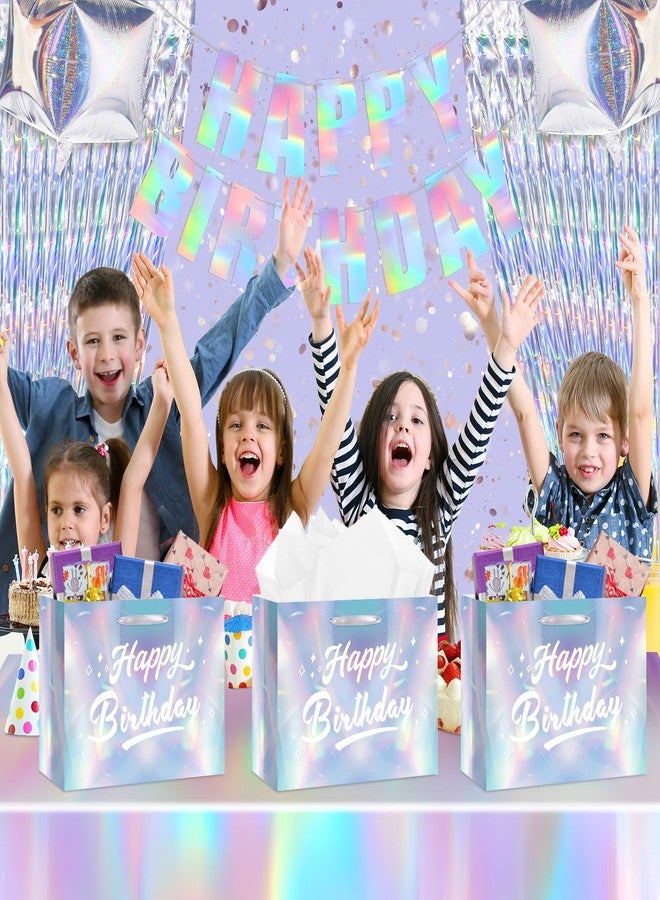 حقيبة هدايا عيد ميلاد سعيد من LUUFILx مع ورق مناديل، حقائب هدايا حفلات ثلاثية الأبعاد للبنات، ورق تغليف لحفلات أعياد الميلاد، حفلات استقبال المولود، حفلات توديع العزوبية، موسيقى، مغني، السبعينيات، ديسكو، لوازم حفلات الكريسماس - Image 3