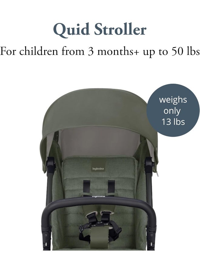 Inglesina Quid Stroller, Crocodile Green - Compact, Airplane Travel Stroller for Babies & Toddlers - Image 2