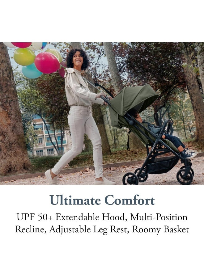 Inglesina Quid Stroller, Crocodile Green - Compact, Airplane Travel Stroller for Babies & Toddlers - Image 4