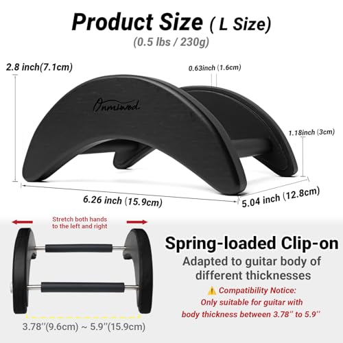 Onmiwod Acoustic Guitar Stand, Clip-On Self-Standing Black Wood Guitar Stand, Portable Lightweight Guitar Stand Floor, Guitar Holder for Travel and Stage, Gift for Acoustic, Classic and Folk Guitar L-Szie - Image 2