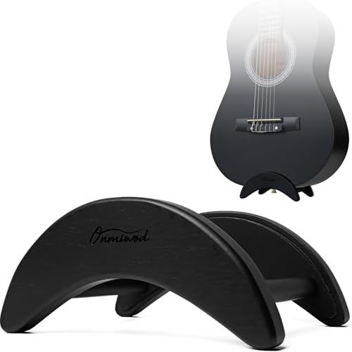 Onmiwod Acoustic Guitar Stand, Clip-On Self-Standing Black Wood Guitar Stand, Portable Lightweight Guitar Stand Floor, Guitar Holder for Travel and Stage, Gift for Acoustic, Classic and Folk Guitar L-Szie - Image 1