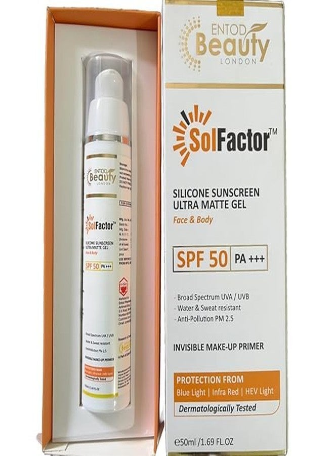 THE 9192 SolFactor Silicone Sunscreen Ultra Matte Gel SPF 50 PA+++ - Oil-Free, Long-Lasting Protection (50ml) - Image 2