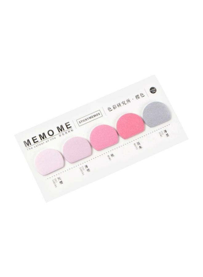 NIBEMINENT Pack Of 5 Round Shaped Sticky Note Pad Cherry/Pink/Grey
