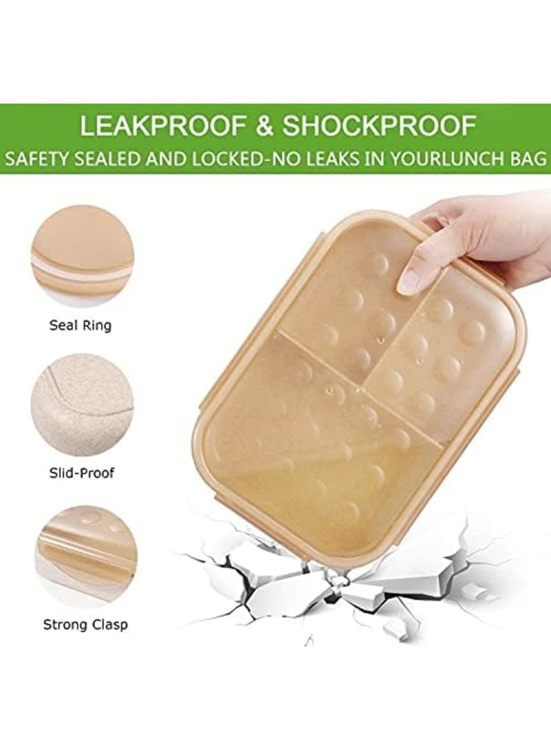 Luckam Bento Box for Adults Lunch Containers for Kids 3 Compartment Lunch Box Food Containers Leak Proof Microwave Safe - Image 3