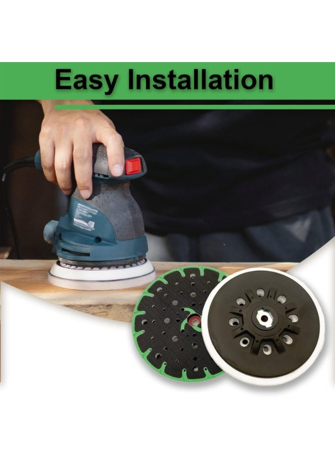 Generic Upgraded Hard Back-up Sanding Pad Compatible with ETS 150/3 EQ, ETS EC 150/5 EQ, ETS 150/3 EQ, ETS 150/5 EQ Sander, 17/48-Hole Disc, 6-Inch 1Pack Color Green  - Image 2