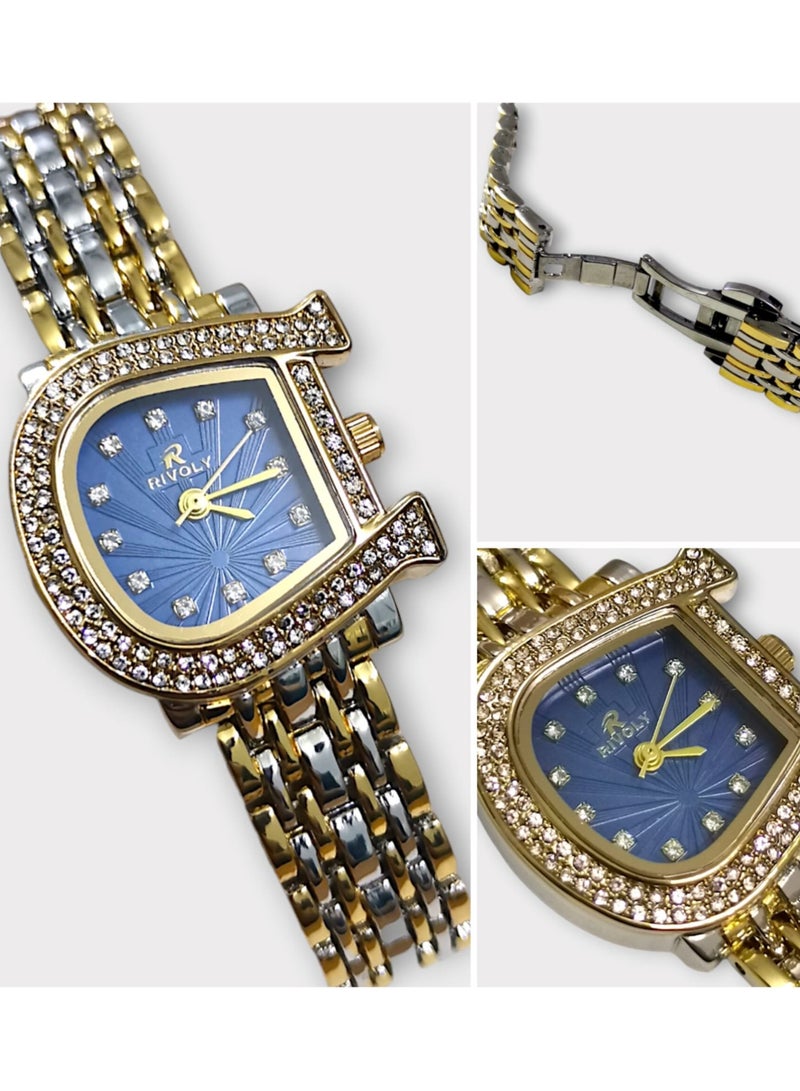 Rivoly Elegant women's stainless-steel set consisting of a waterproof watch with a set of bracelets, rings, necklaces, and earrings - Image 3