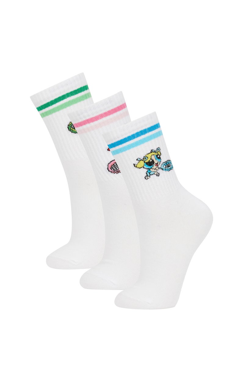 DeFacto Multicolour Woman Women PowerPuff Girls 3 Pack Cotton Short Socks Casual - Image 1
