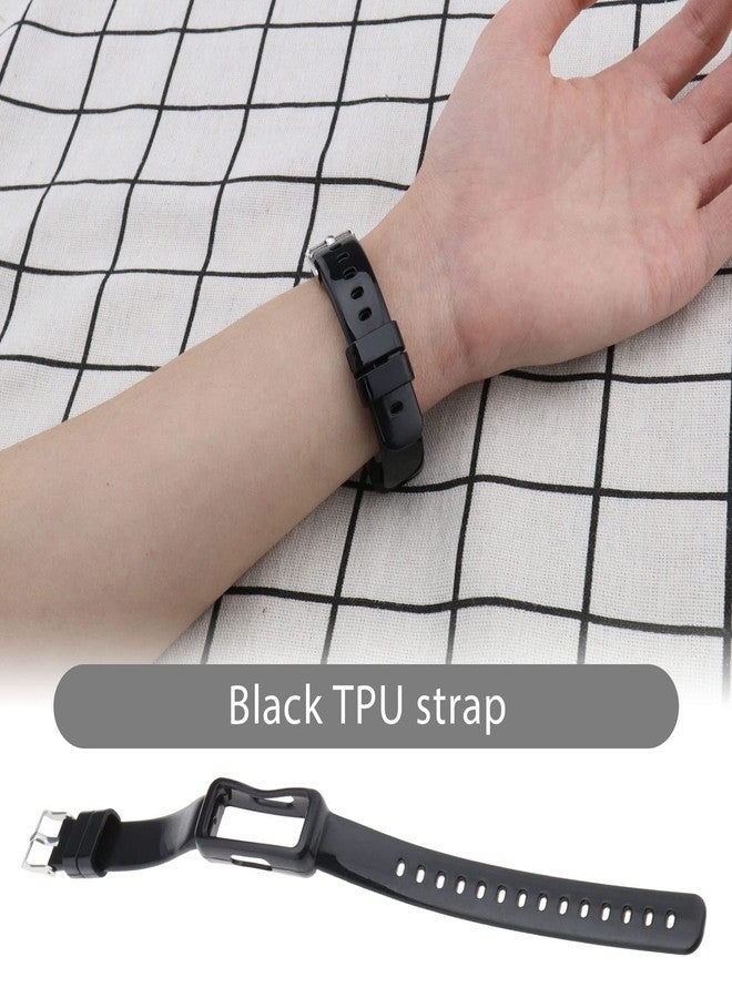سينج إف إل تي دي سوار ساعة متوافق مع ساعات Fitbit Luxe/Inspire/Inspire HR/Inspire 2/Ace 2/Ace 3 الذكية، سوار بديل من مادة TPU، أسود اللون - Image 2