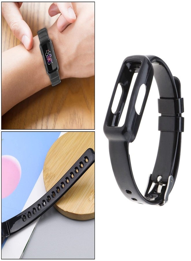 سينج إف إل تي دي سوار ساعة متوافق مع ساعات Fitbit Luxe/Inspire/Inspire HR/Inspire 2/Ace 2/Ace 3 الذكية، سوار بديل من مادة TPU، أسود اللون - Image 4