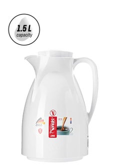 Valk Double Wall Glass Anti-Leakage Wide Mouth Vacuum Flask White 1.5 L 04-353  - Image 1
