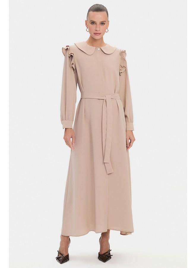 جون فستان ماكسي بياقة مكشكشة - Image 1