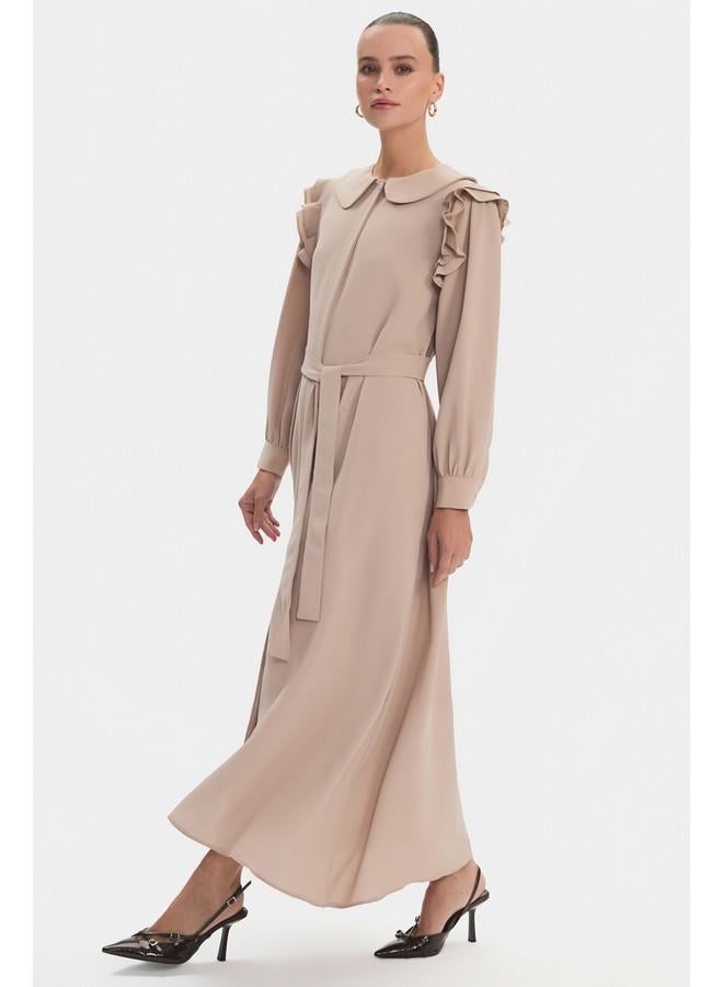 جون فستان ماكسي بياقة مكشكشة - Image 4