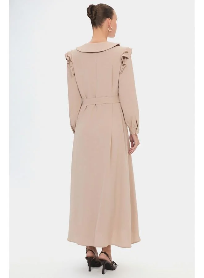 JUNE Ruffled Collar Maxi Dress