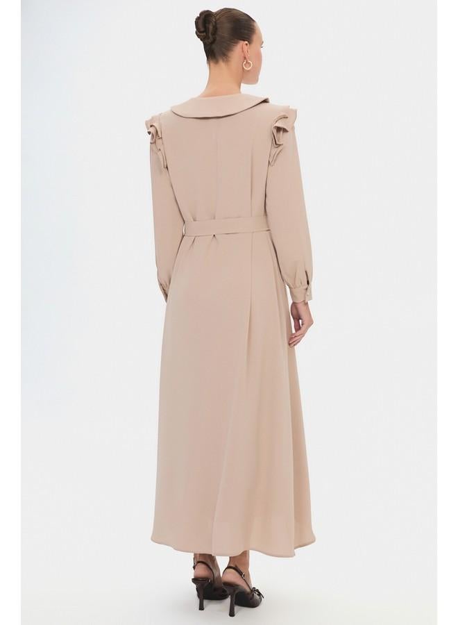 جون فستان ماكسي بياقة مكشكشة - Image 5