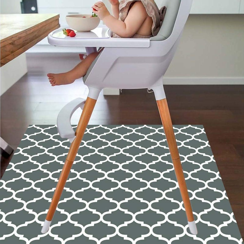 CLCROBD Splat Mat for Under High Chair/Arts/Crafts by CLCROBD, 51" Baby Anti-Slip Food Splash and Spill Mat for Eating Mess, Waterproof Floor Protector and Table Cloth (Lattice) - Image 3