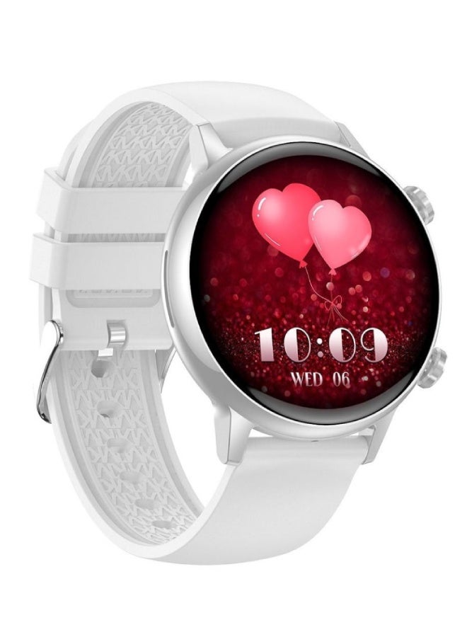 AROAQ HK39 Smartwatch 1.1″ HD Display, Bluetooth Calling, NFC, BP Monitor, SpO2, Heart Rate, Fitness Tracker, Waterproof – Silicone Strap , White - Image 2