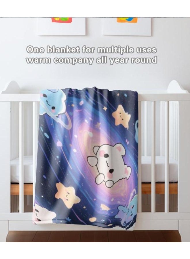 عام بطانية رقيقة من الفانيلا الكرتونية للأطفال والرضع (دافئة ومريحة، ومناسبة للنوم والألعاب) 70 سم * 100 سم - Image 4